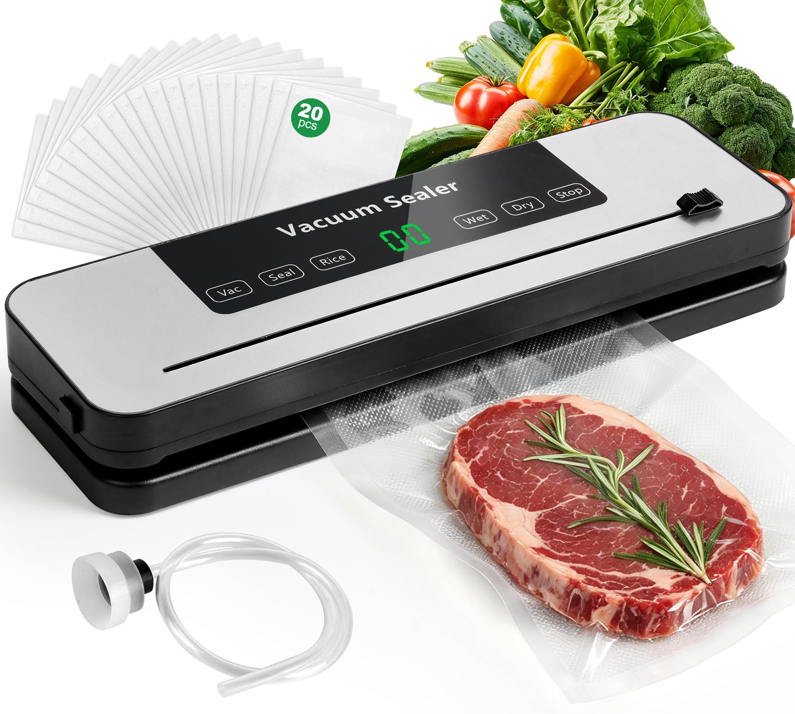 Meal Prep With Rice - Food Vacuum Sealer Machine 6 Modes