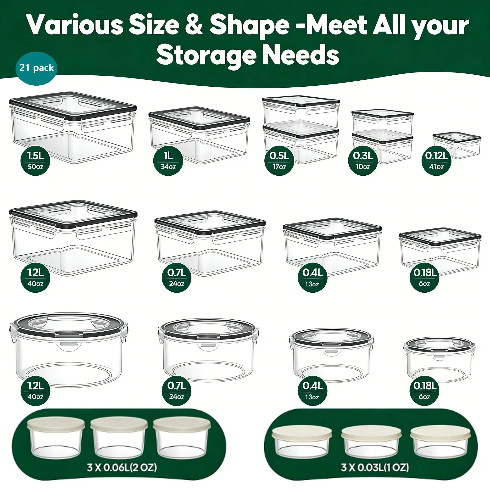 40/42/50/52/62Pcs Large Airtig - Meal Prep Kitchen recension och pris