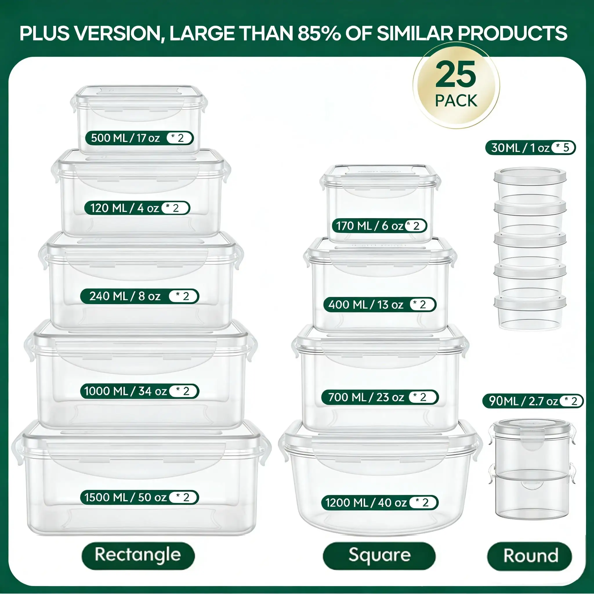 40/42/50/52/62Pcs Large Airtig - Meal Prep Kitchen recension och pris